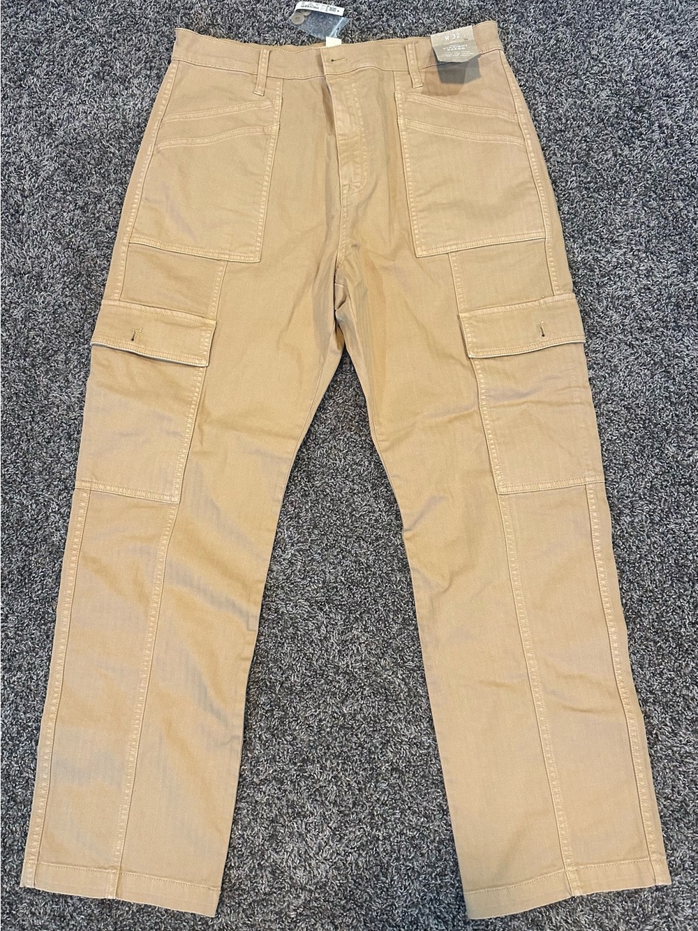 Madewell Women's Tan Cargo Pants with Patch Pockets